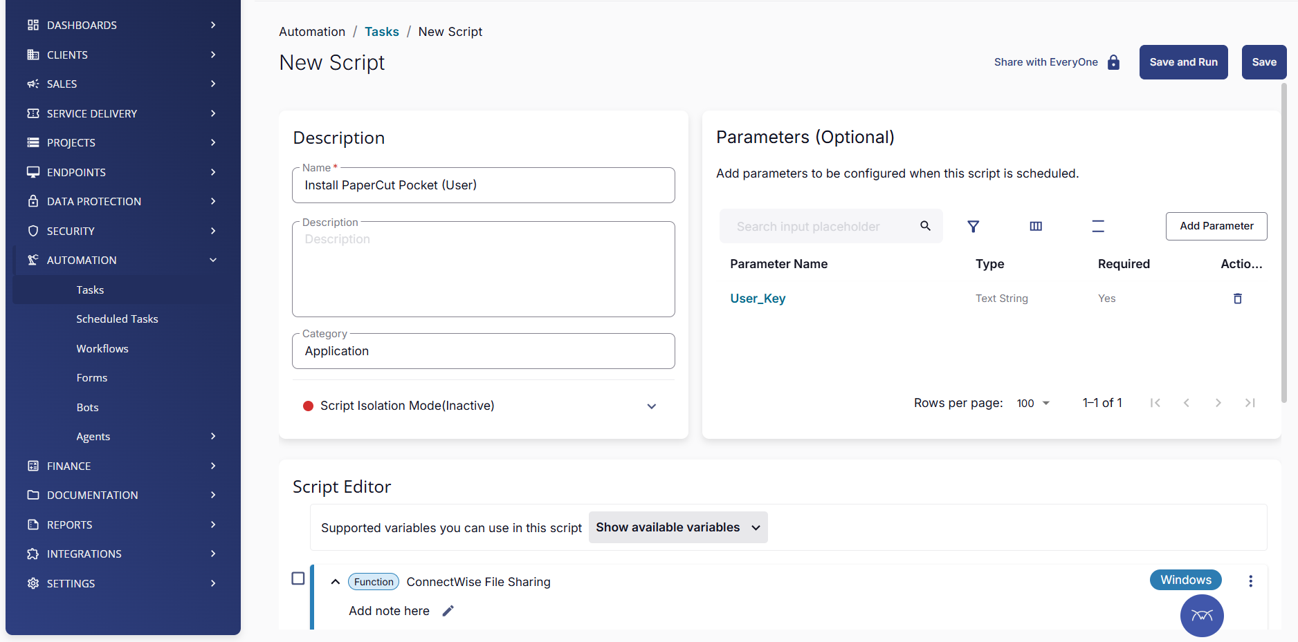 Creating the Print Client Task